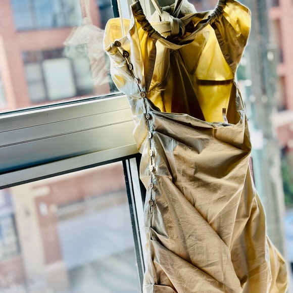 NWT | Free People SS21 - “Technical Organic Cotton Linen” Halter Wrapped Dress - Picture 11 of 13